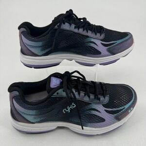 Ryka Devo Plus 2 WOMENS Black Purple Mint Lace Up Athletic Shoes Sneakers SIZE 6